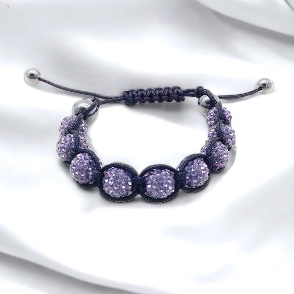 Macrame Shamballa Slider Bracelet - Picture 2 of 15